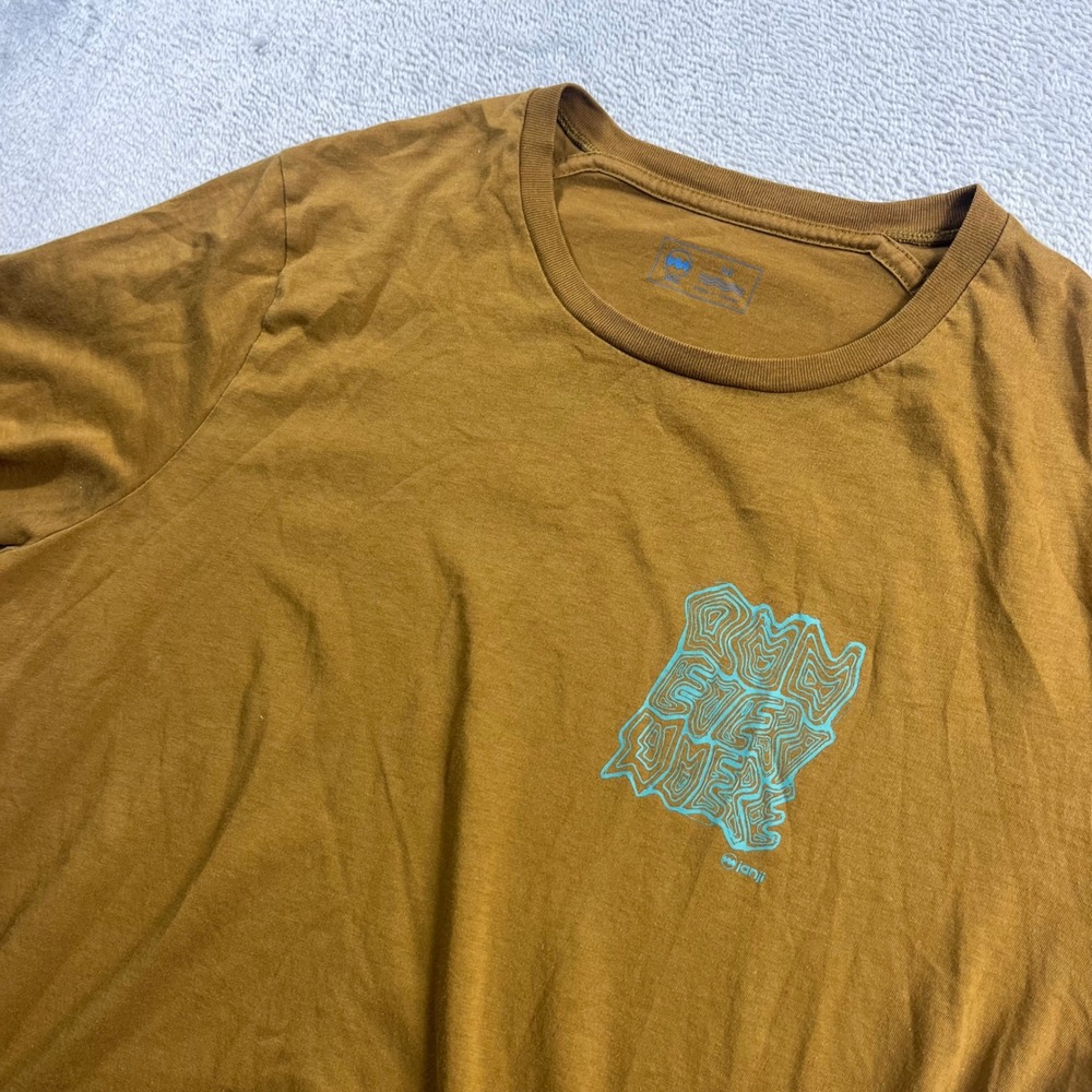 Janji Mens Run Everywhere Graphic T-Shirt Brown Short Sleeve Running‎ Top Size M